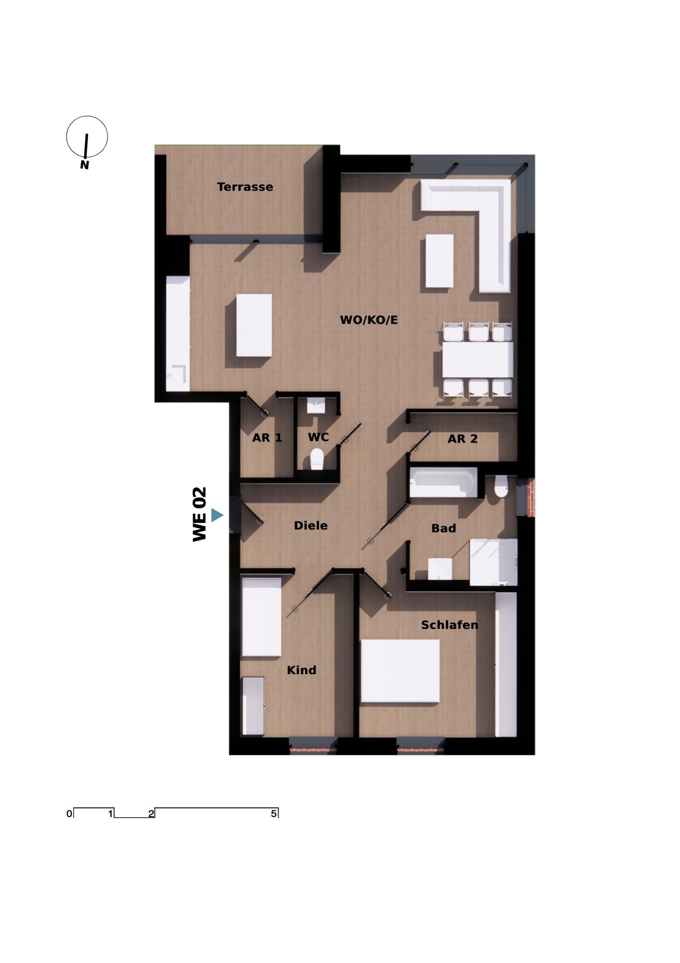 Erdgeschoss rechts Wohnung 2